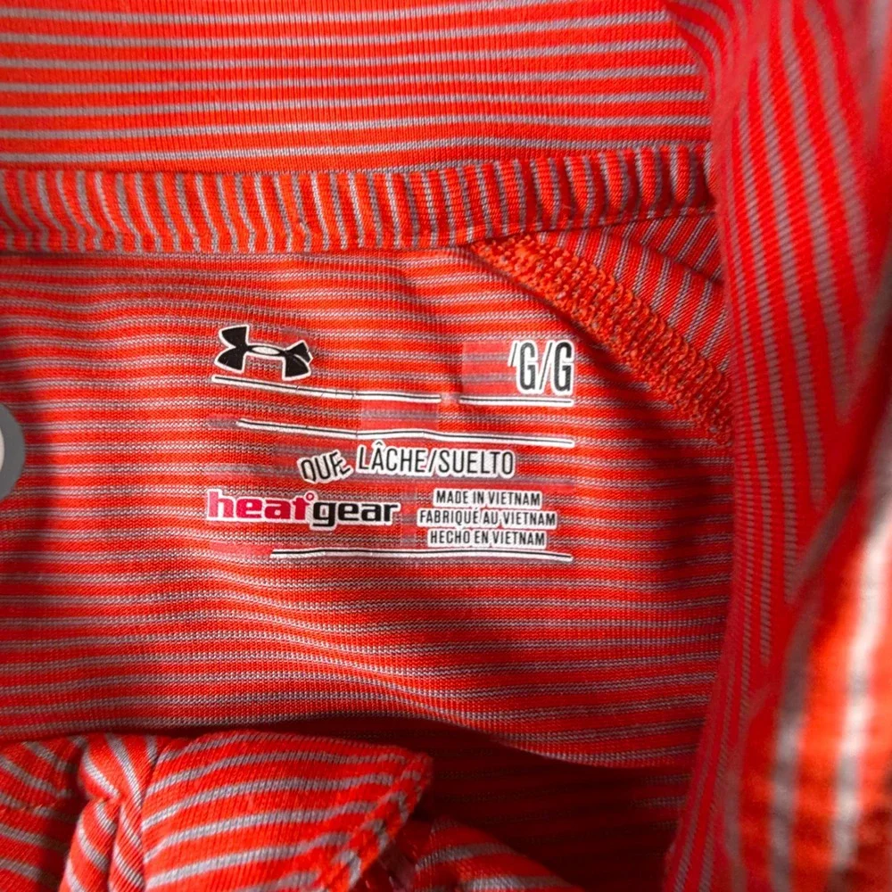 Under Armour Auburn Tigers Mens Large Orange Striped Quarter Zip Pullover Jacket
